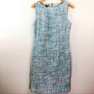Talbots Tweed Sleeveless Dress Size 10 Blue